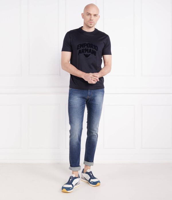 Футболки Slim fit Emporio Armani, синий — фото 2