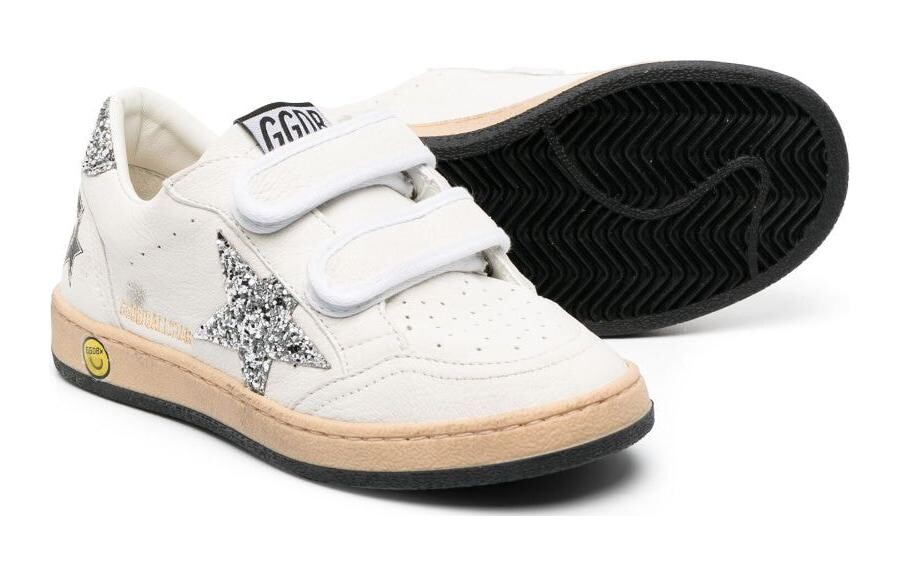 Детские низкие кеды с блестками Golden Goose, серебряный — фото 3