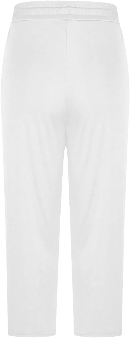 Женские капри с широкими штанинами, Elastic High Waisted Drawstring, White — фото 4