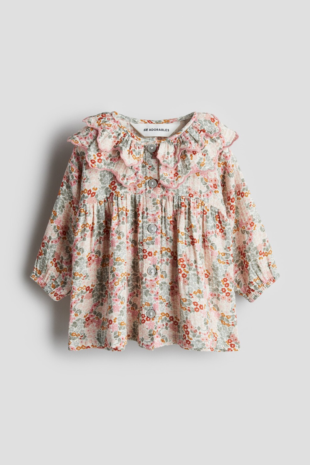 

Хлопковое платье с воротником H&M, розовый