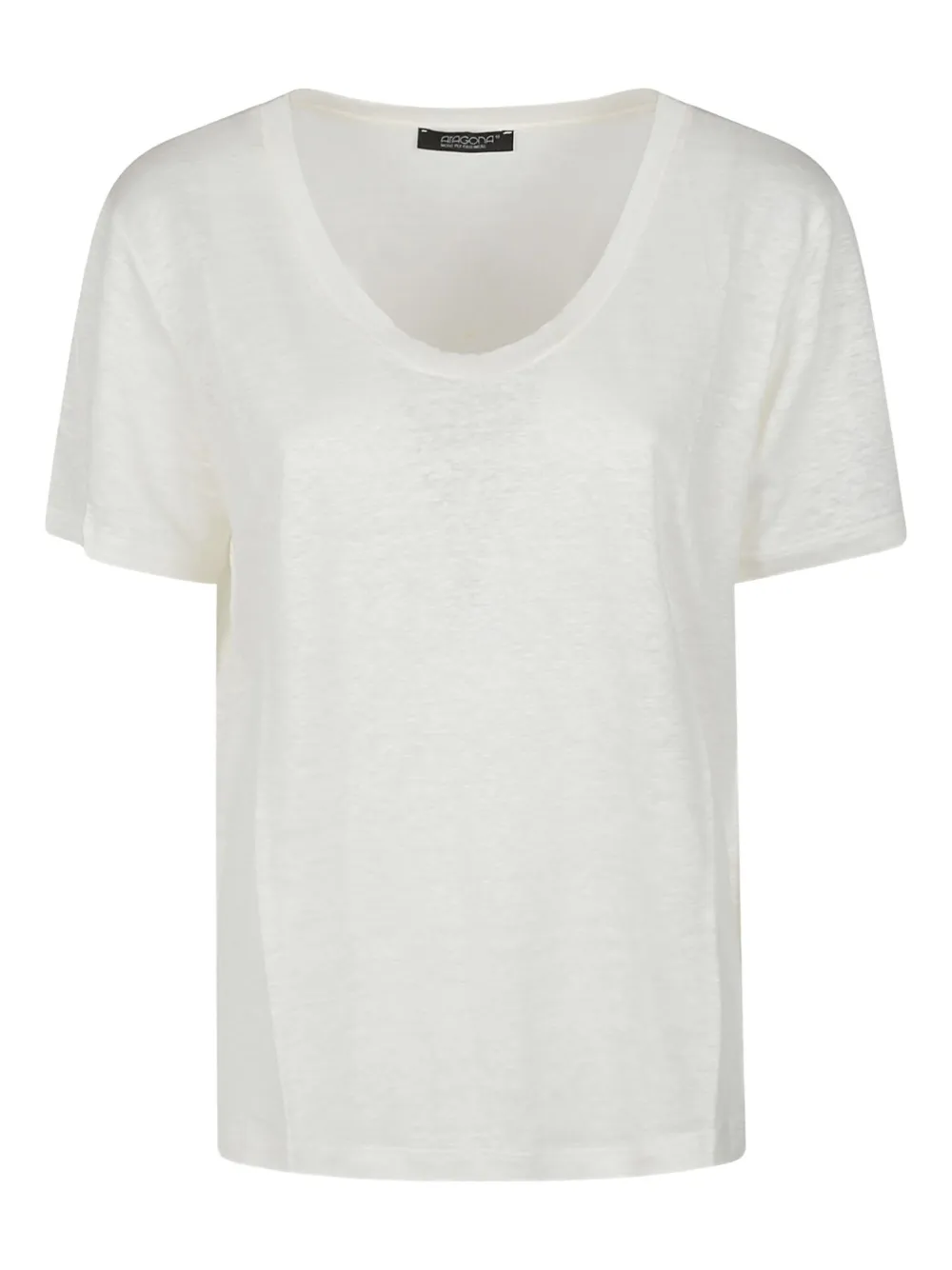 

Льняная футболка с круглым вырезом Aragona, белый