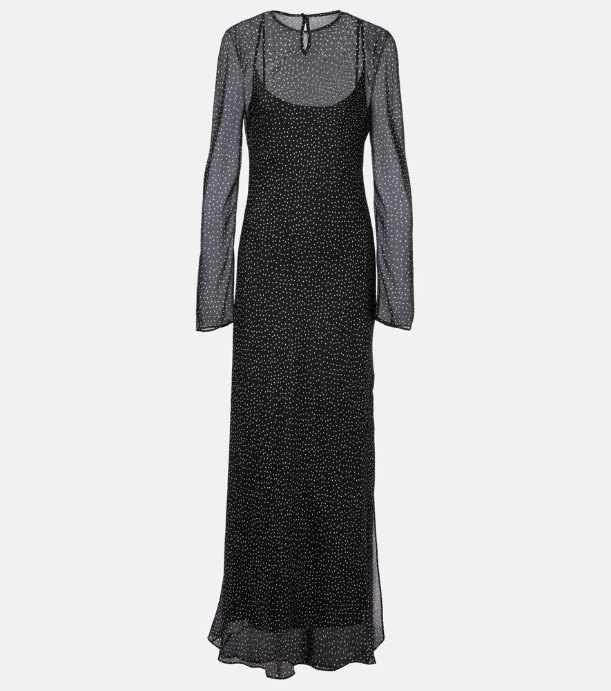 

Платье макси из шелка в горошек SIR, Polka Dot Nero