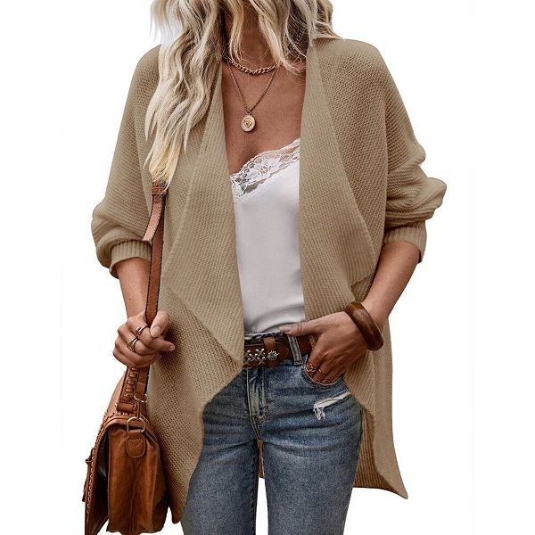 

Кардиган женский оверсайз с лацканом и рукавом летучая мышь Yesfashion, Khaki