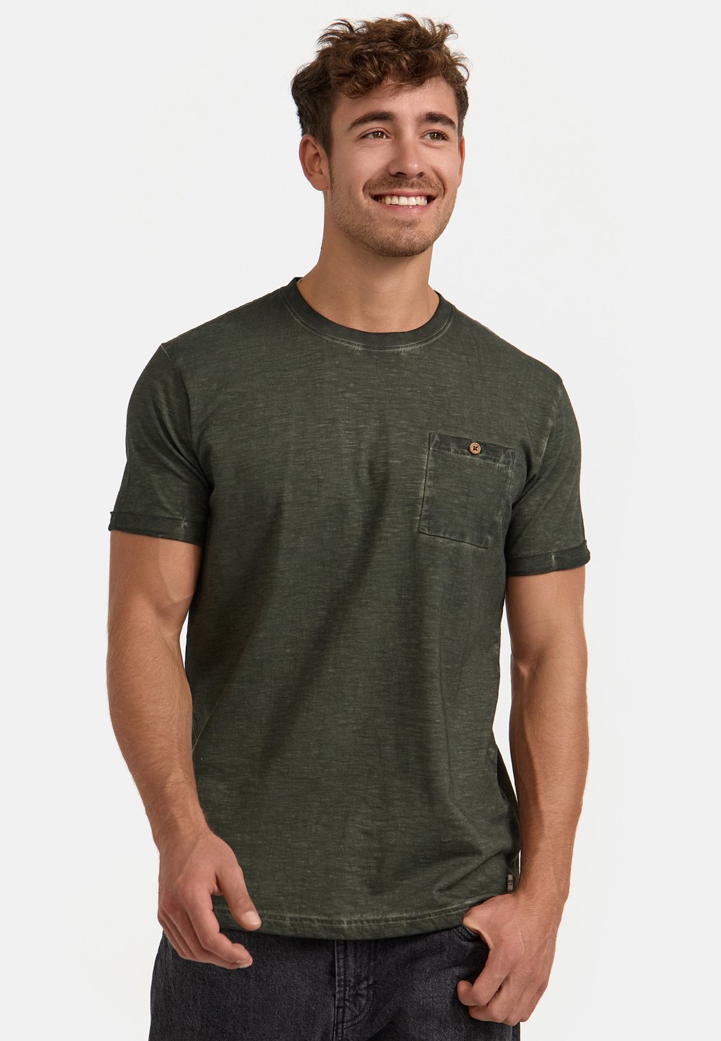 

Базовая футболка KILMON INDICODE JEANS, темно-зеленый