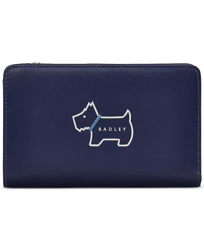 

Кошелек Heritage Dog Outline среднего размера, двойной сложения Radley London, синий