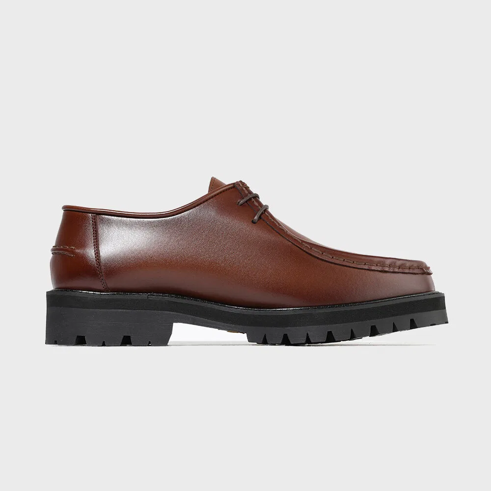 Мужские мокасины на заказ с подошвой Vibram Commando, винно-коричневые, от Firenze.A — фото 3
