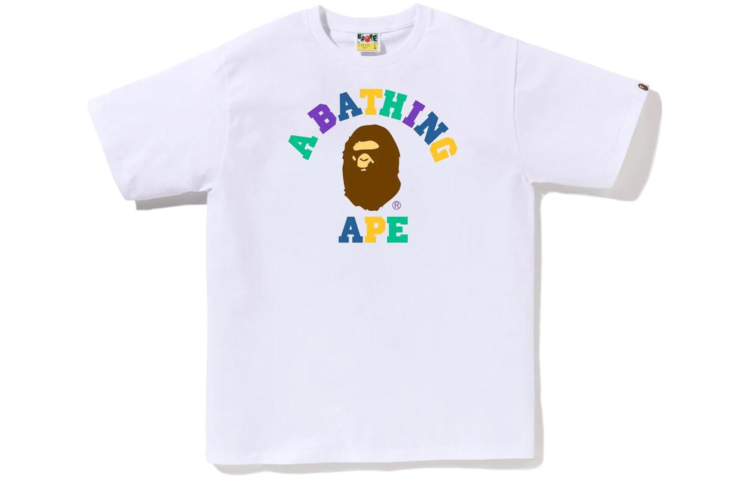 Футболка BAPE Colors College, весна-лето 23 A Bathing Ape, светло-фиолетовый — фото 3