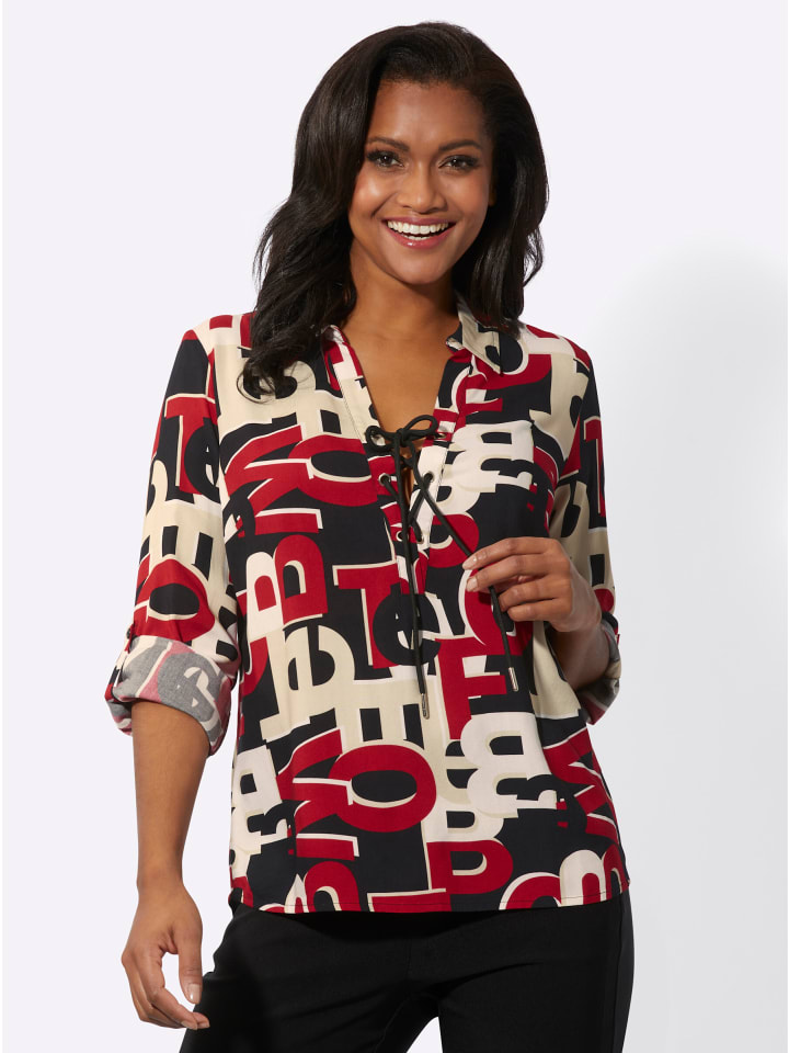 

Блузка с длинными рукавами в красно-черный принт WITT WEIDEN