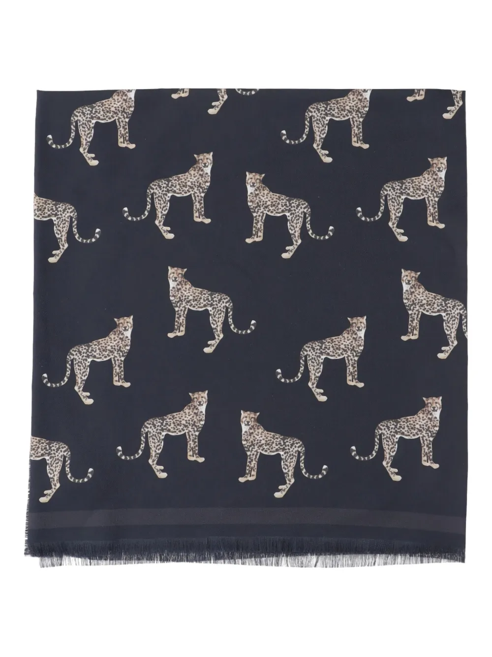 

Шелковый шарф с гепардовым принтом Nili Lotan, черный