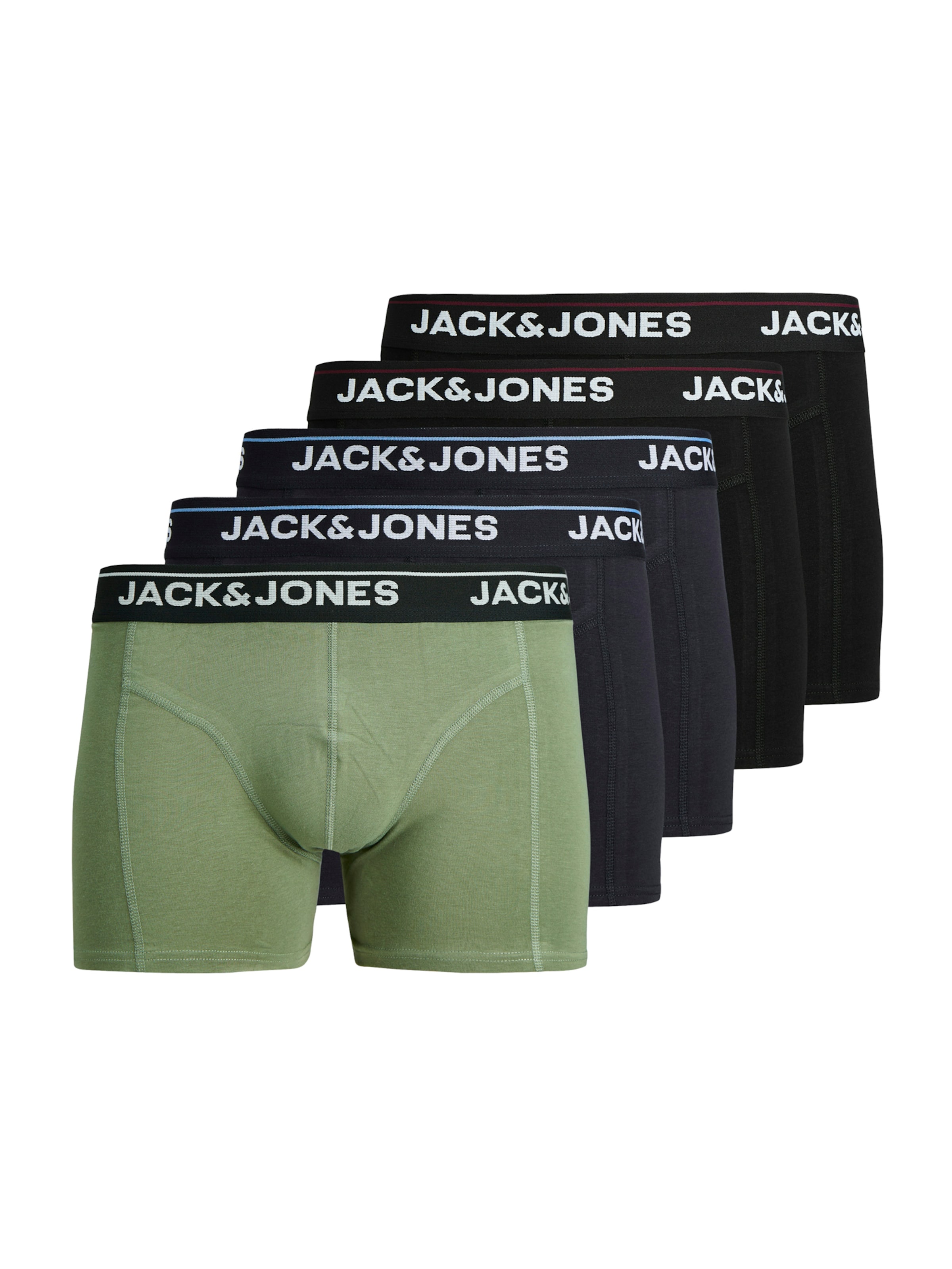 

JACK & JONES Боксеры в цветах Navy, Pastel Green, Black