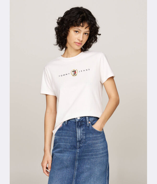 

Футболка женская Tommy Jeans с надписью на груди, белый
