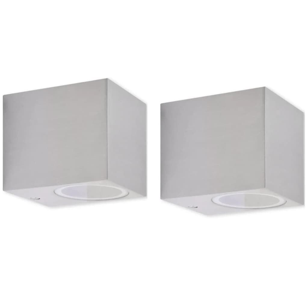 

VidaXL Cube уличный настенный светильник 2 шт., серебро