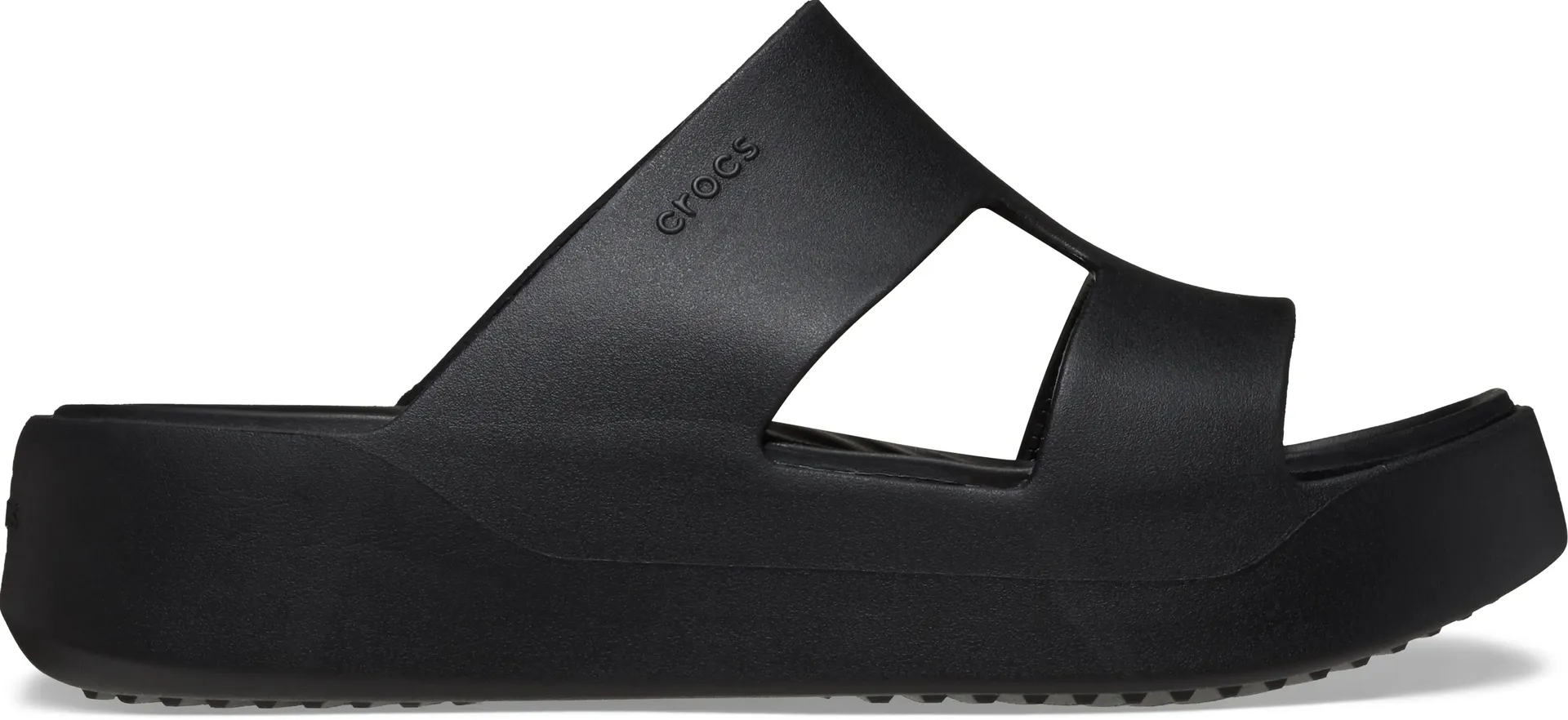 Мюли для купания Crocs "Getaway Platform H-Strap", летняя обувь, тапочки, обувь для купания, горки для бассейна, мягкая стелька, черный — фото 4