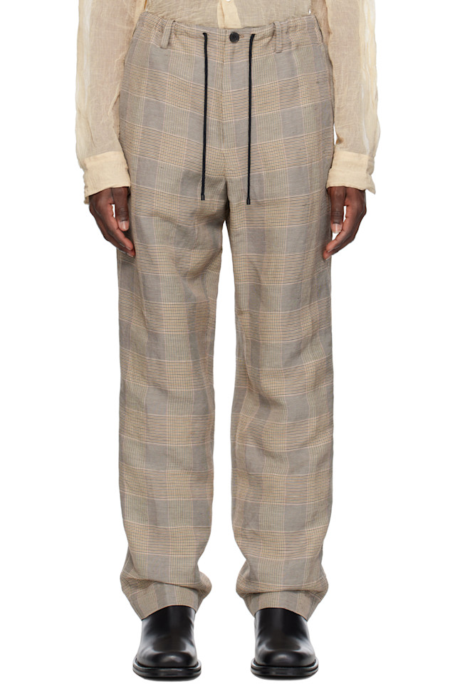 

Льняные брюки Dries Van Noten, цвет mustard