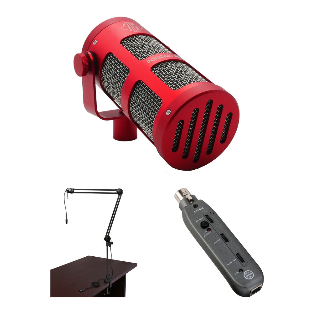 

Комплект Sontronics PODCAST PRO с микрофоном, штангой и аудиоинтерфейсом (красный)