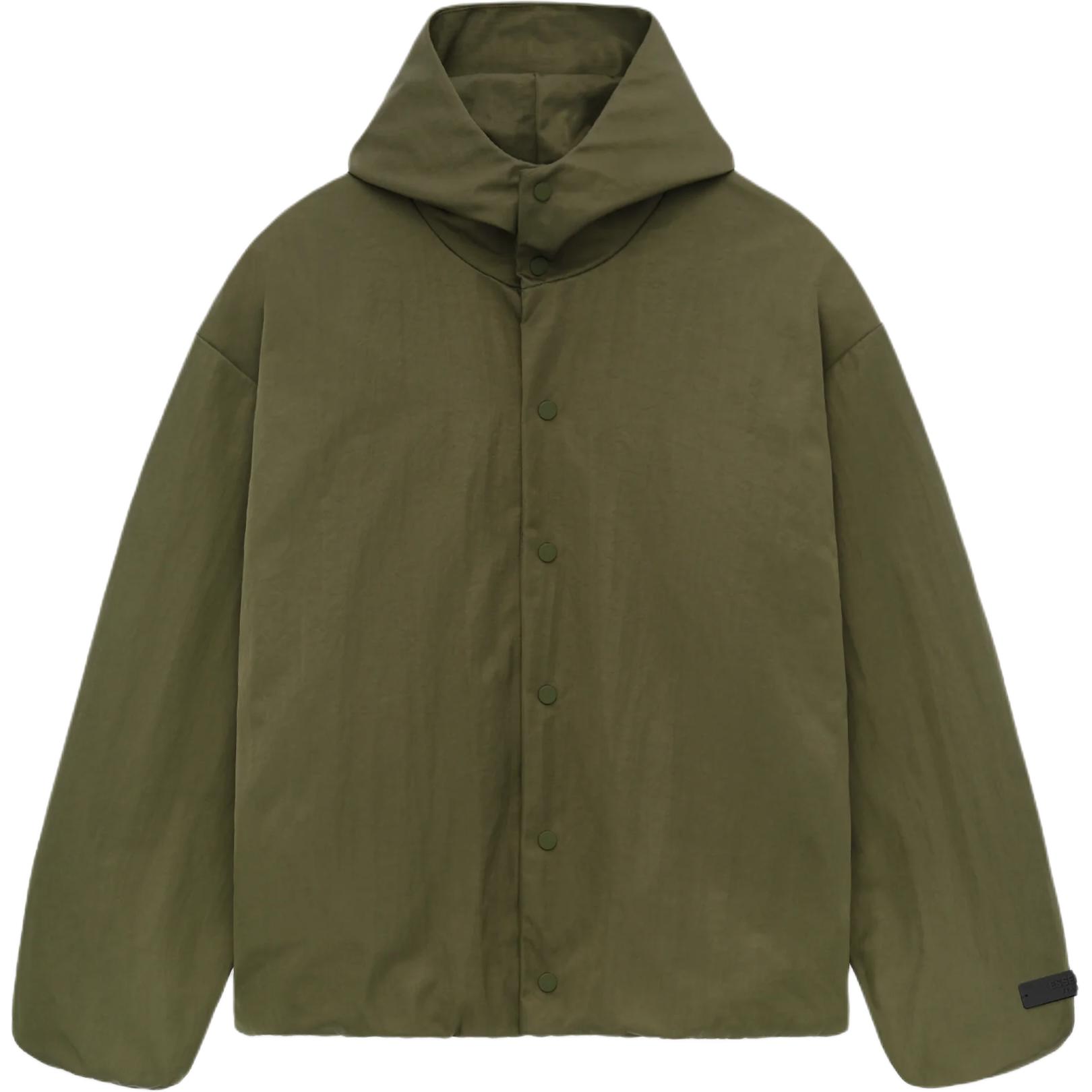 Fear Of God Essentials Текстурированная нейлоновая куртка с капюшоном, Evergreen Green/MILITARY — фото 4