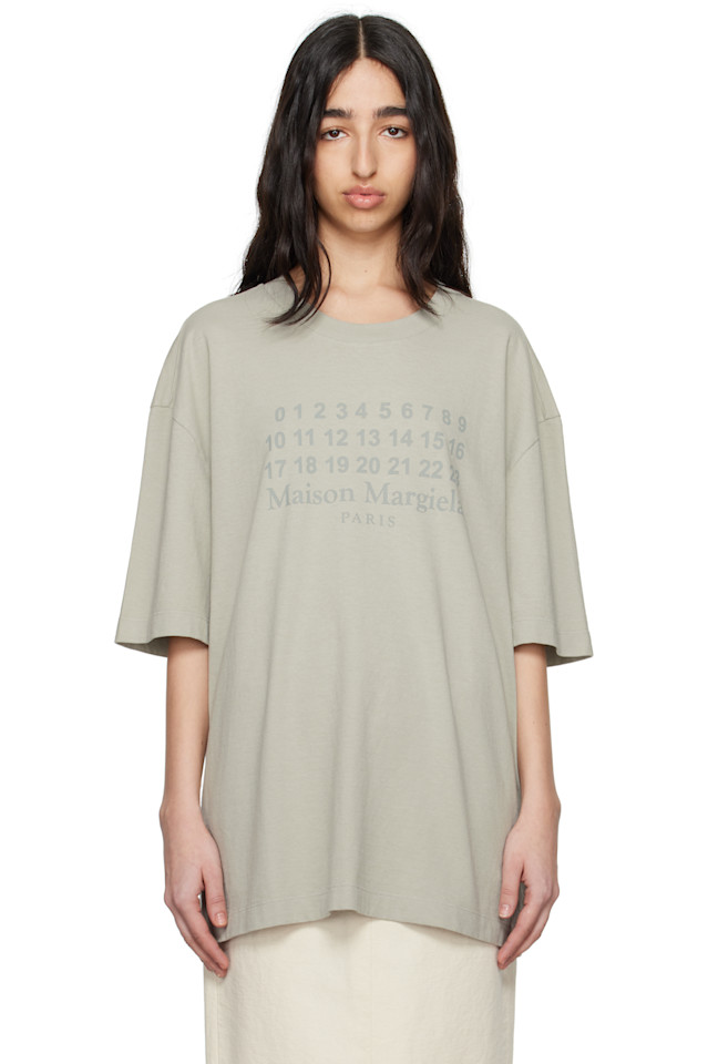 

Футболка с цифровым логотипом Maison Margiela, серый