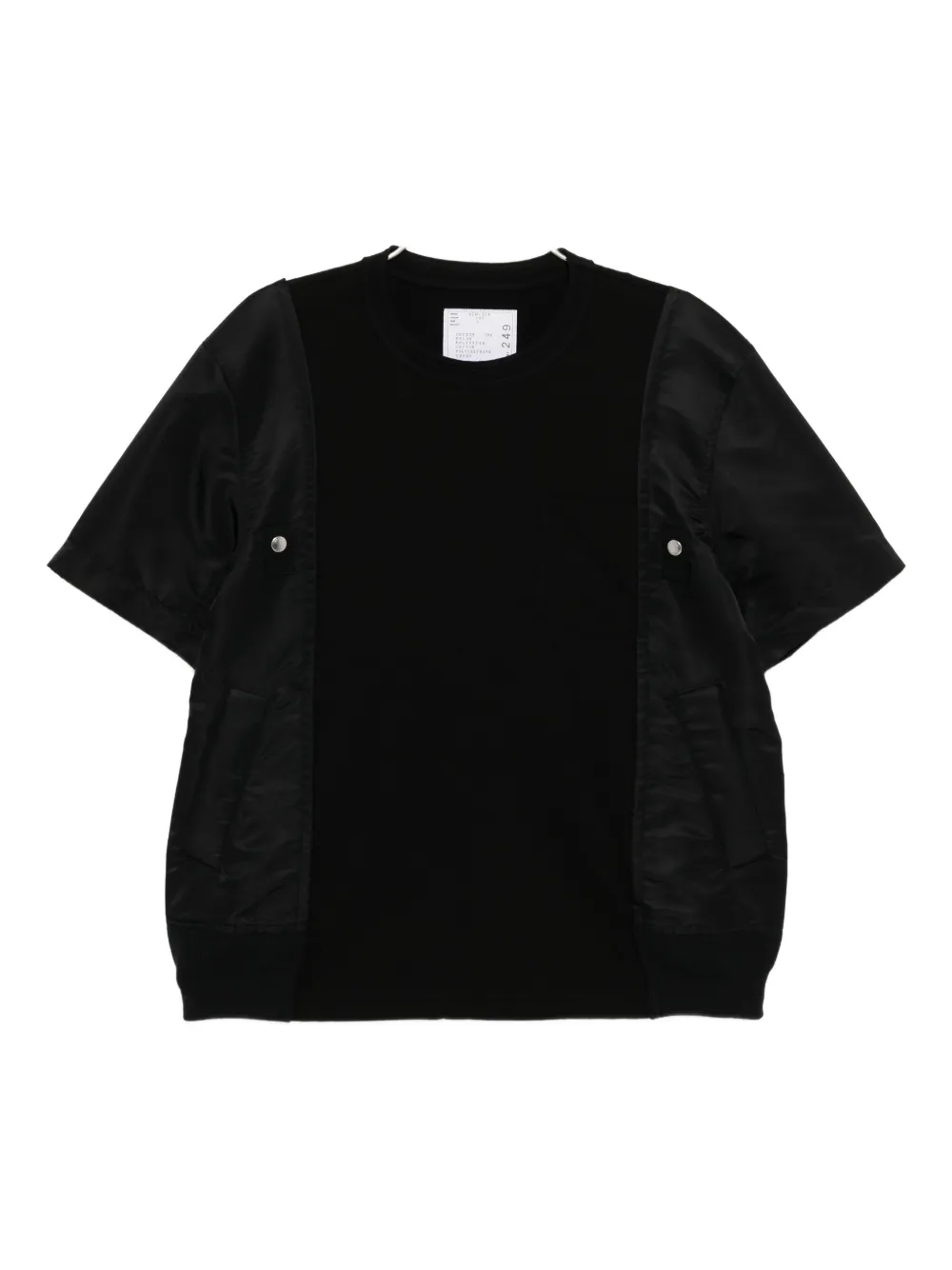 

Футболка из смесовой хлопковой ткани SACAI, черный