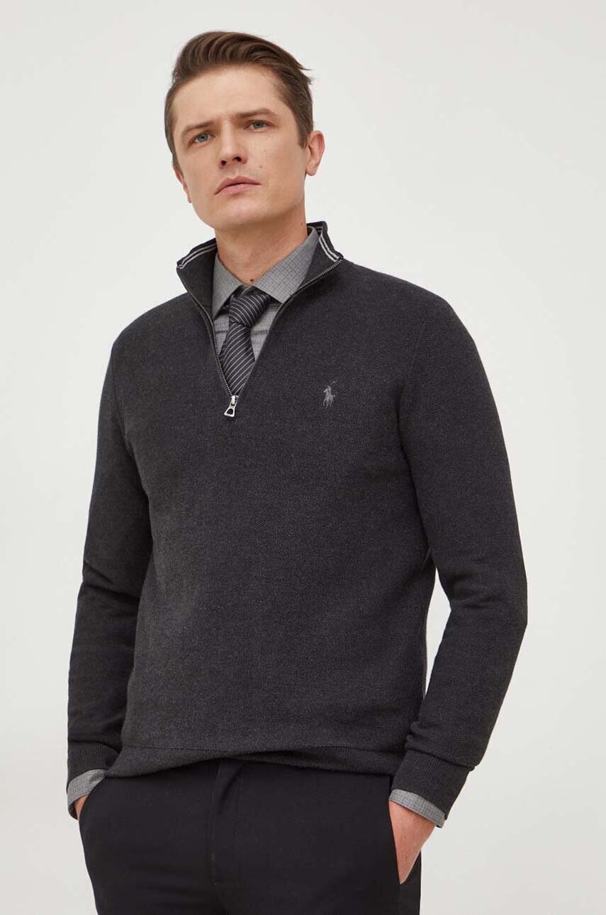 

Хлопковый свитер Polo Ralph Lauren, серый