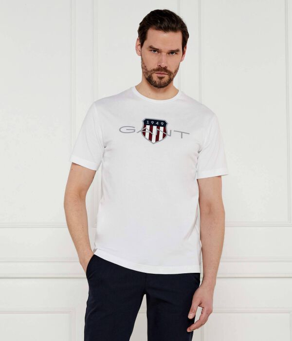 

Архивная футболка с изображением щита Regular fit Gant, белый