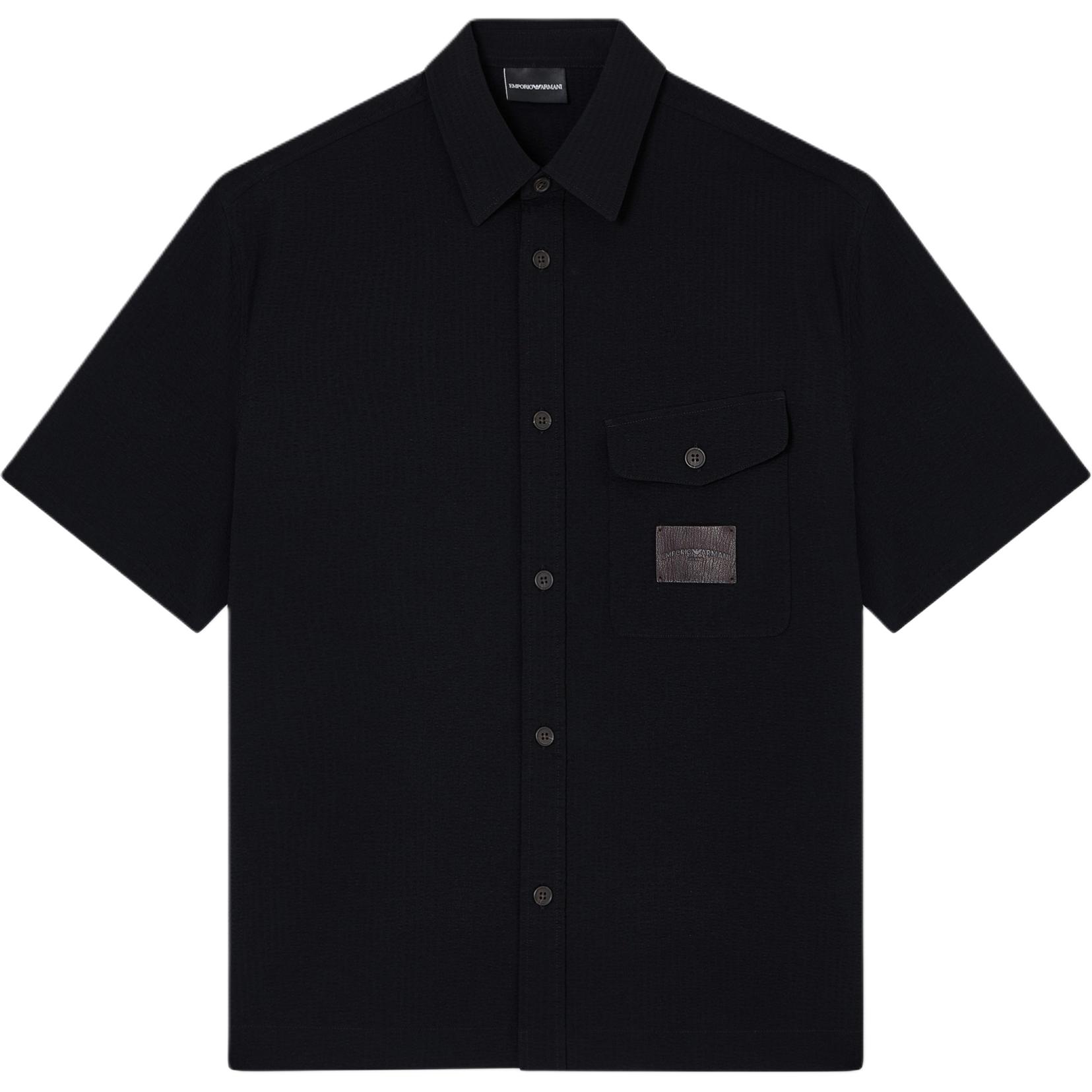 

Короткий рукав, Oversized рубашка из Nylon Seersucker EMPORIO ARMANI, черный