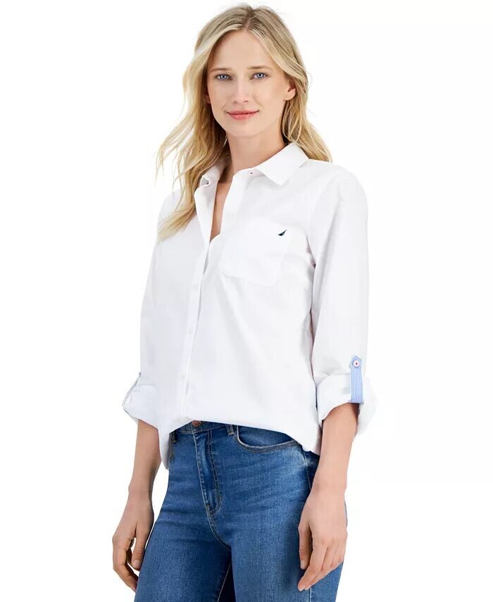 

Женская рубашка на пуговицах спереди Nautica Jeans, белый