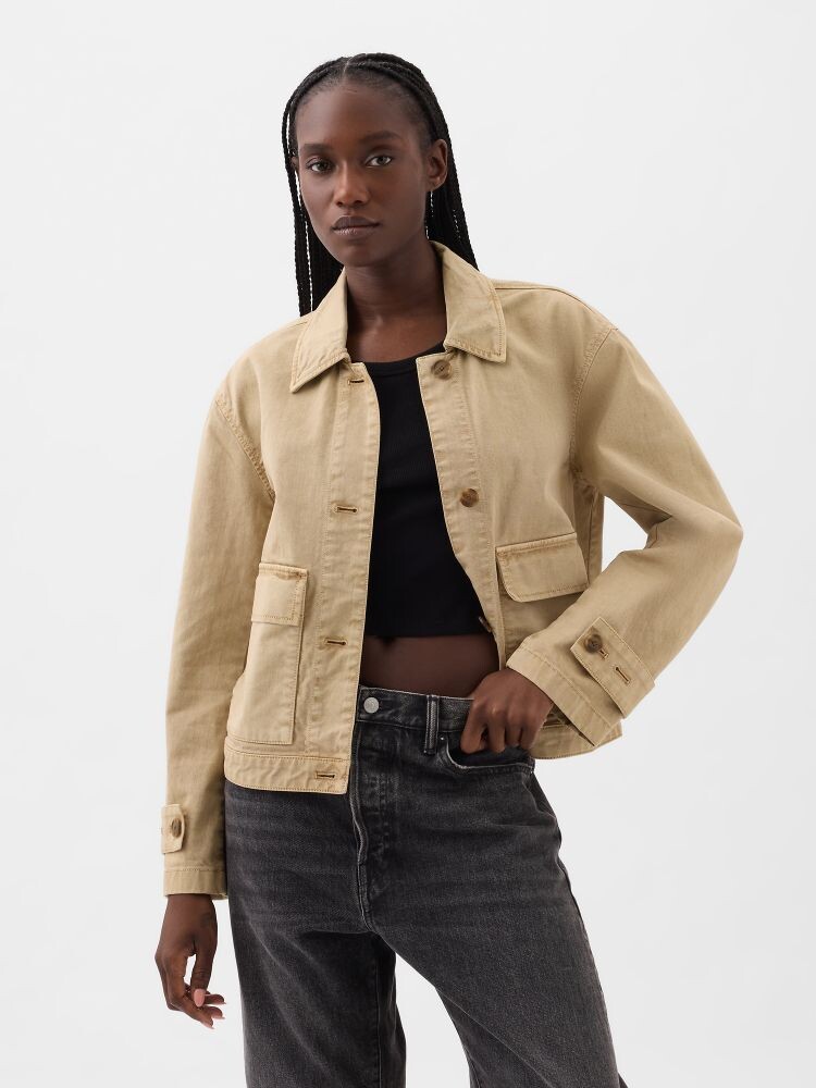 

Свободная практичная куртка Gap, бежевый