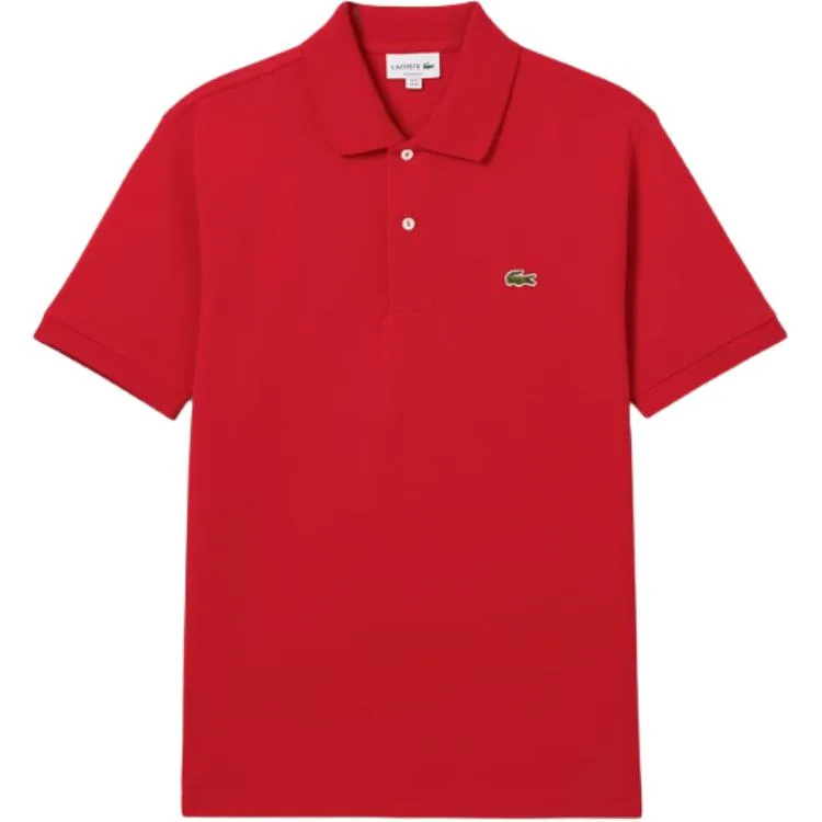 Поло Lacoste с логотипом, минималистский стиль, 240/красный