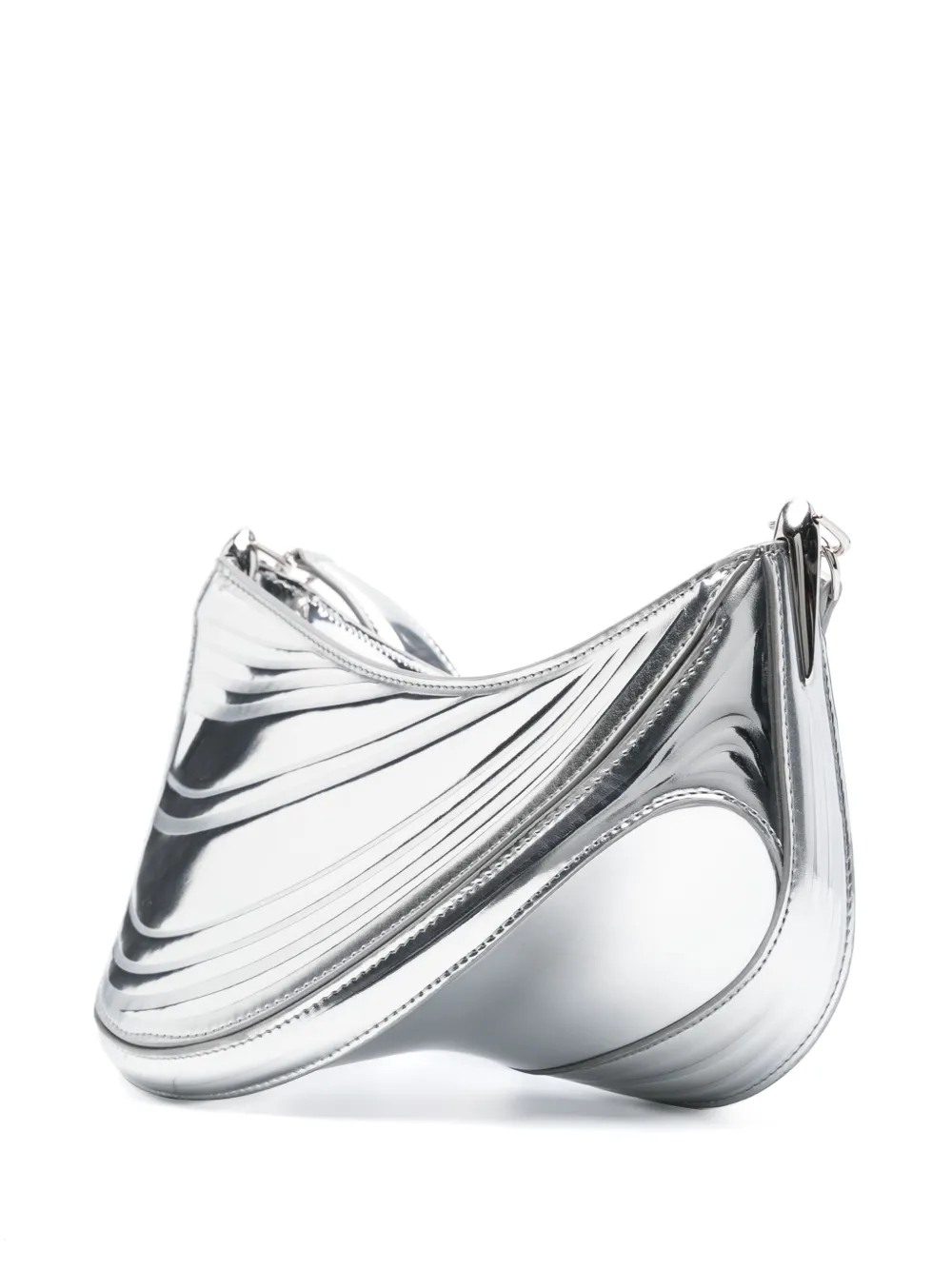 Маленькая сумка через плечо Spiral Curve 01 Mugler, серебяный — фото 3