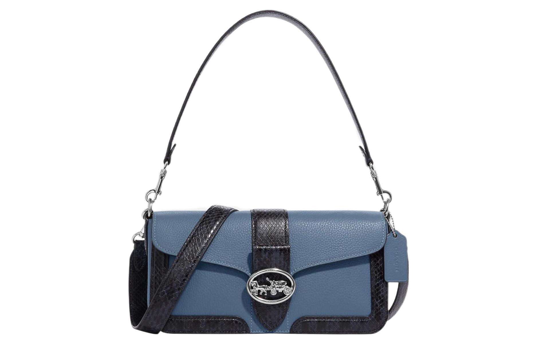 

Кожаная сумка через плечо Georgie портативная кроссбоди индиго COACH