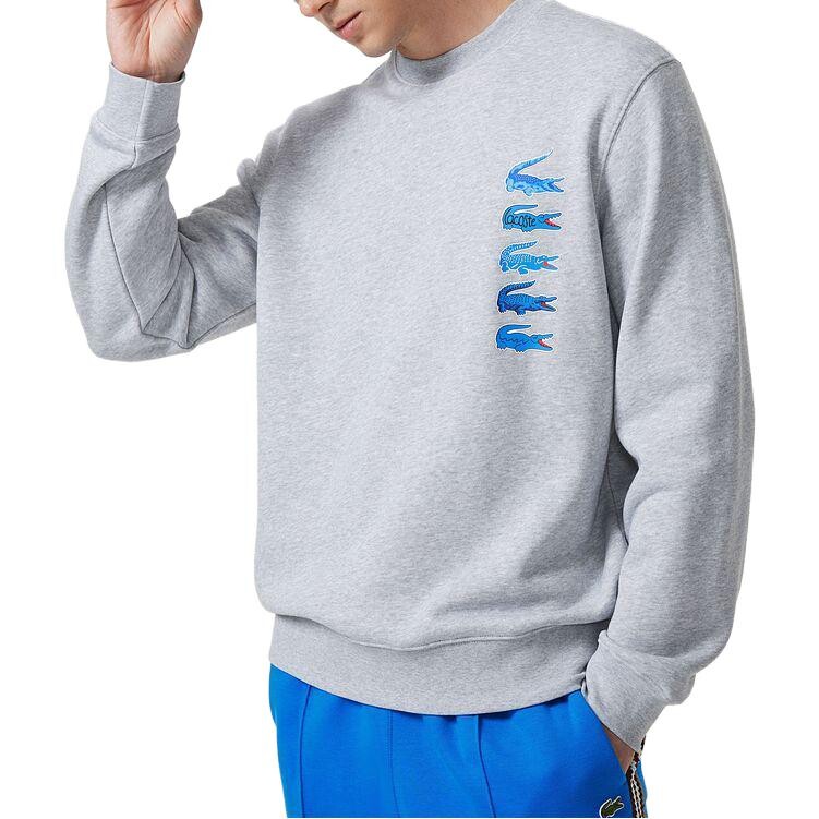 Толстовка Lacoste, мужская, спортивно-повседневная, серебристо-серая — фото 4