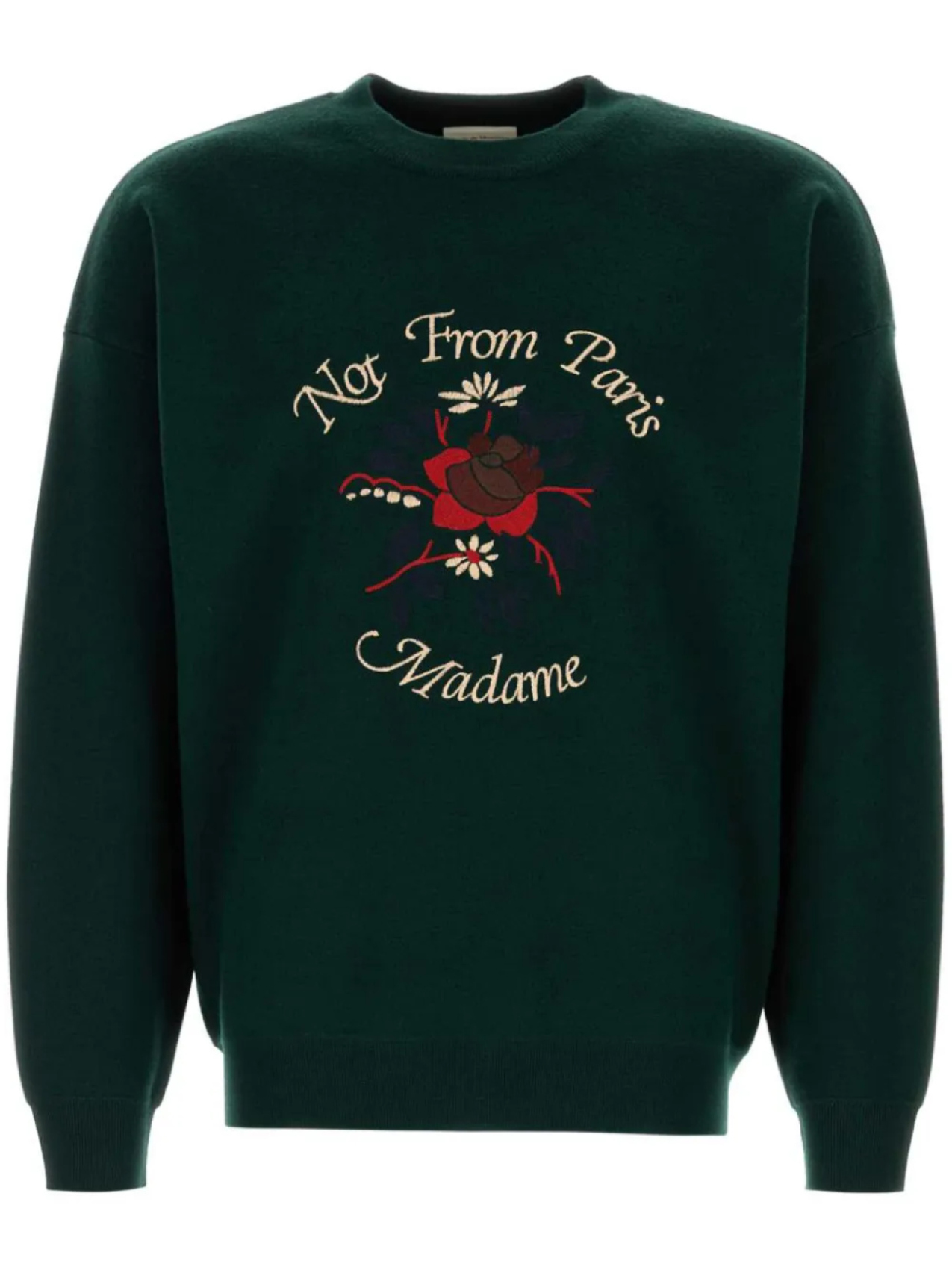 

Свитер Drôle De Monsieur La Maille со слоганом Fleurs, зеленый