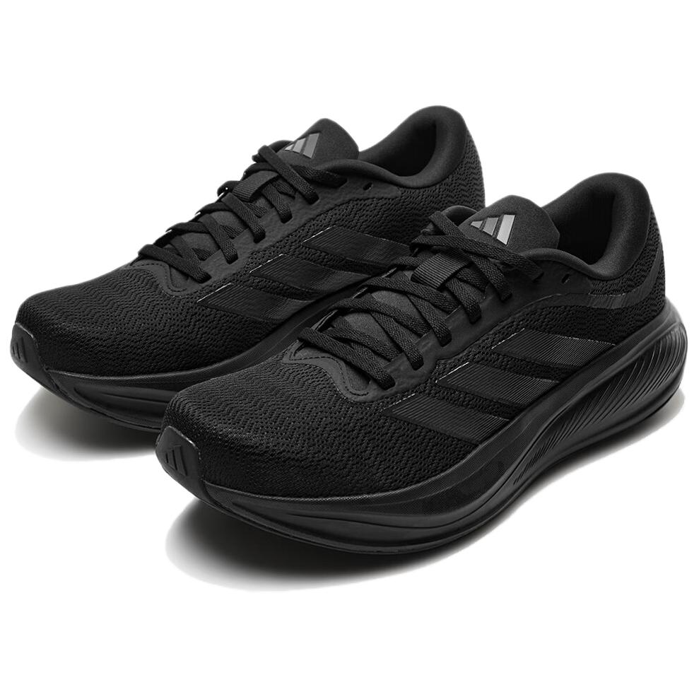 Adidas Кроссовки для бега RESPONSE RUNNER 2 Fabric, устойчивые к истиранию, дышащие, легкие, унисекс, черные — фото 4