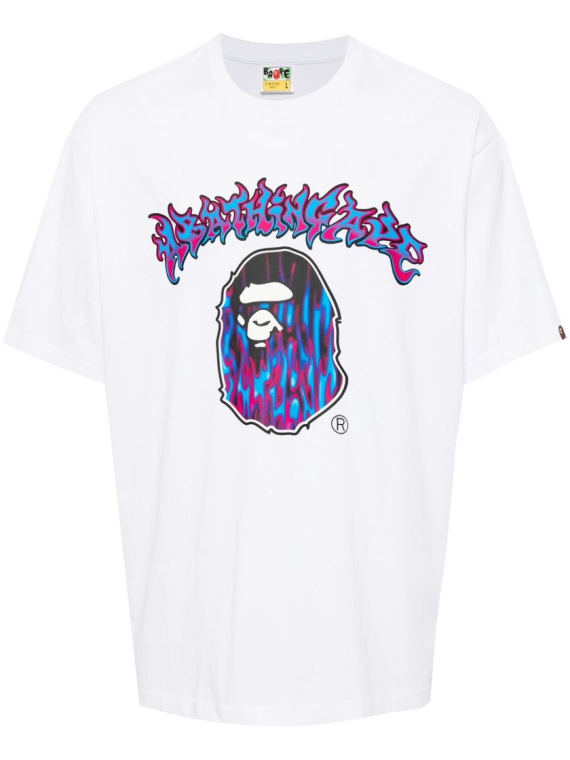 

A BATHING APE футболка с принтом головы Mad Flame Ape, белый