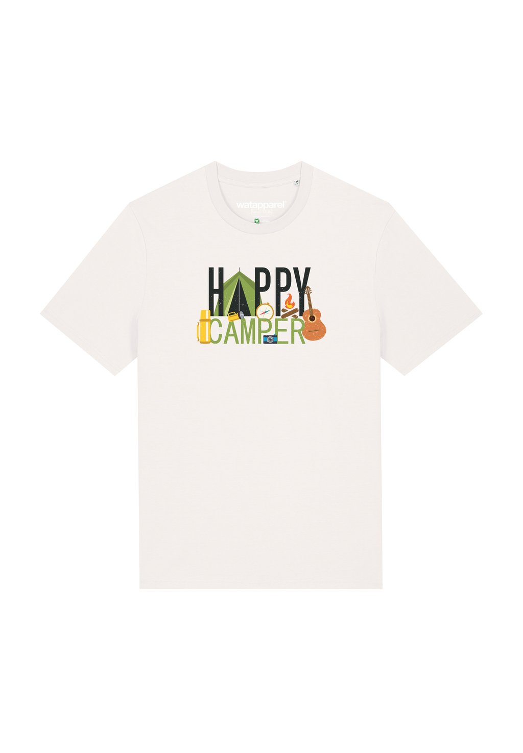 

Футболка с принтом HAPPY CAMPER watapparel, белый