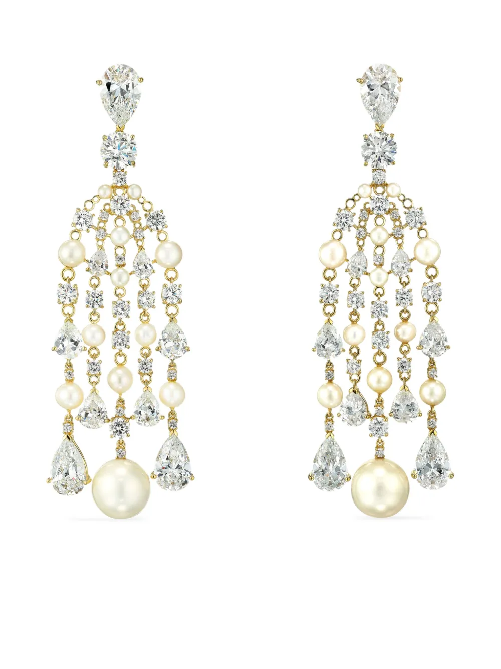 

Серьги Diamond Pearl Raindrop из желтого золота с бриллиантами и жемчугом Anabela Chan, золотой