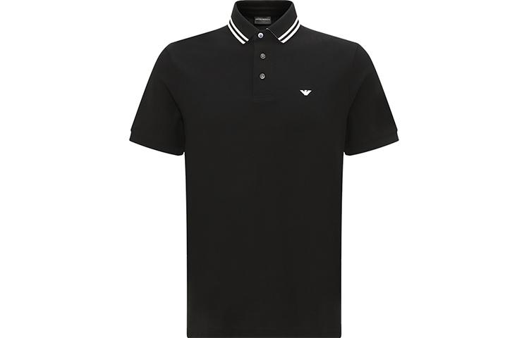 

EMPORIO ARMANI Мужская черная рубашка-поло SS23
