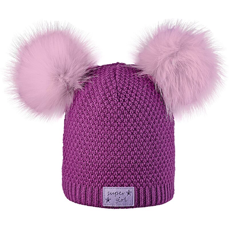 

Шапочка-Помпон для юниоров, двойной пудель Areco, цвет beere