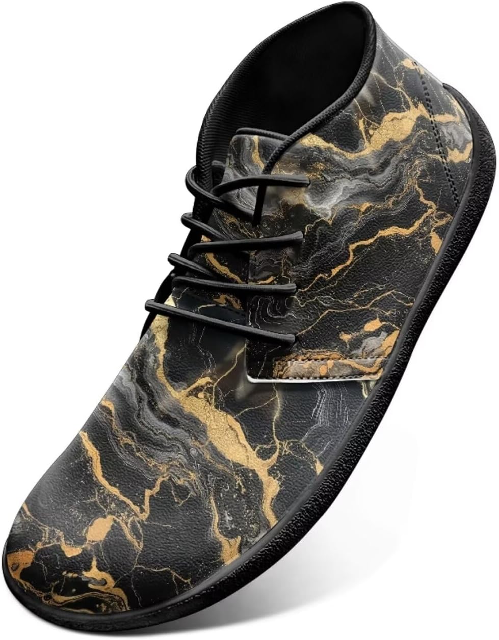 

Мужские кроссовки с мраморным принтом для ходьбы босиком - походные кроссовки с широким носком и нулевым перепадом высоты подошвы - беговые кроссовки Watdotory, черный