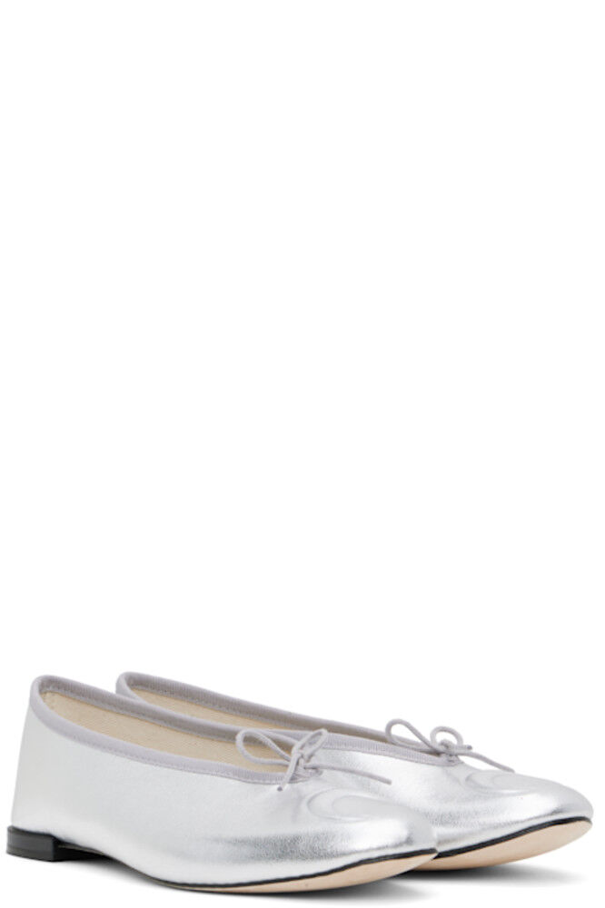 Серебряные балетки Repetto Edition Lilouh из мягкой наппы Marine Serre — фото 4