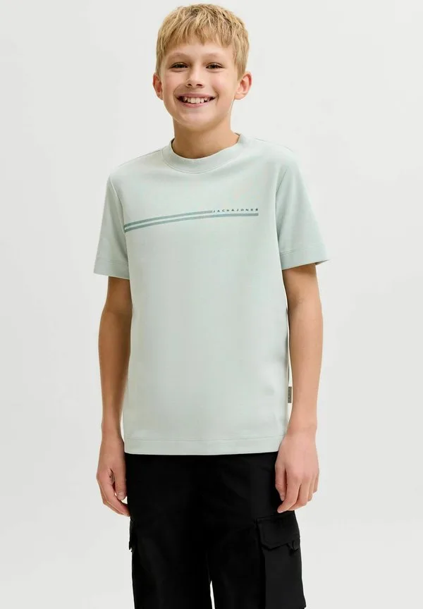 Футболка, футболка для подростков, футболка с принтом Jack & Jones Junior, Aqua Gray — фото 2