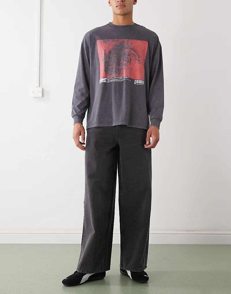 

Джинсы COLLUSION X003 широкого кроя, выбеленного черного цвета