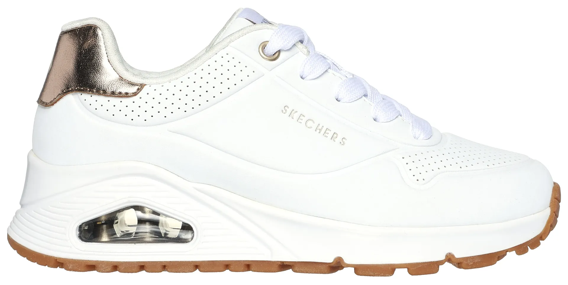Детские кроссовки Skechers "ESS - STREET GIRLS", с мягкой кромкой голенища, повседневная обувь, полуботинки, туфли на шнуровке Skechers Kids, белый — фото 3