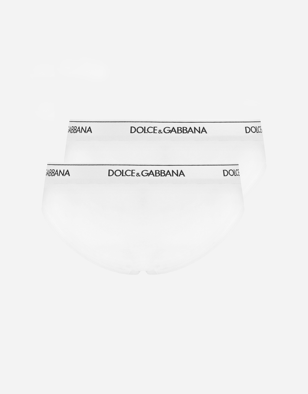 Две пары хлопковых трусов средней посадки с добавлением эластана Dolce & Gabbana, белый — фото 3