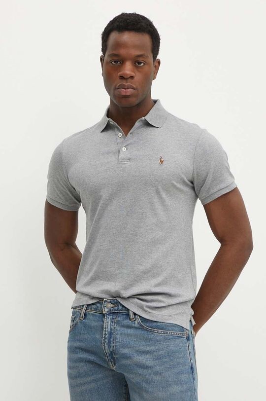 

Хлопковое поло Polo Ralph Lauren, серый