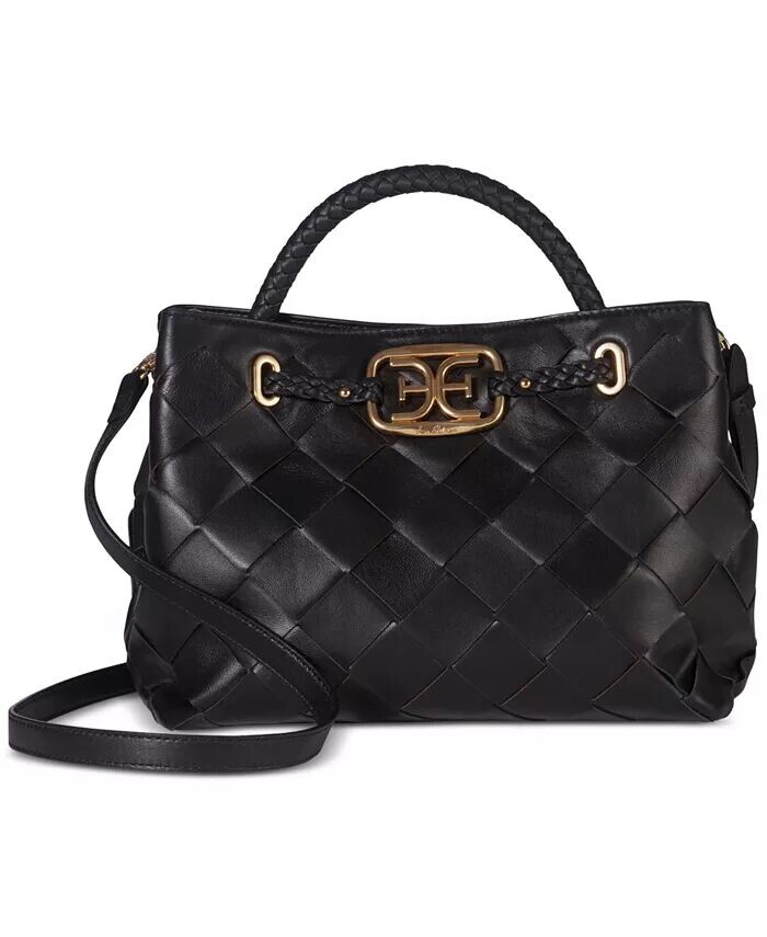 

Сумка-портфель из плетеной кожи Cleo Small Sam Edelman, черный