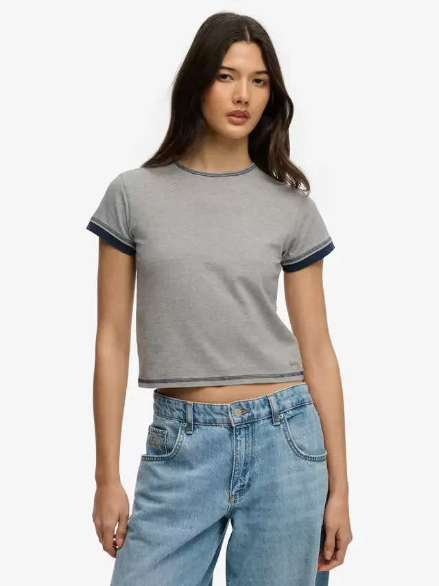 Спортивный многослойный топ Athletic Essentials, серый меланж Superdry