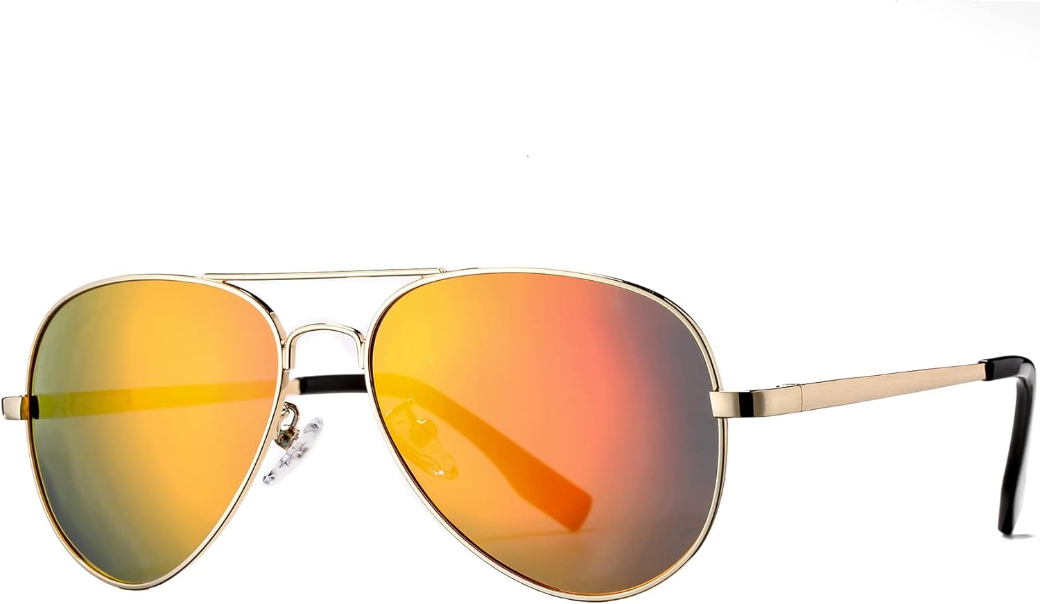 

Поляризованные солнцезащитные очки-авиаторы для мужчин и женщин, металлическая оправа, 100% защита от УФ-излучения UV400, диаметр линз 58 мм PORADAY, A91 Gold Frame/Red Mirrored Lens