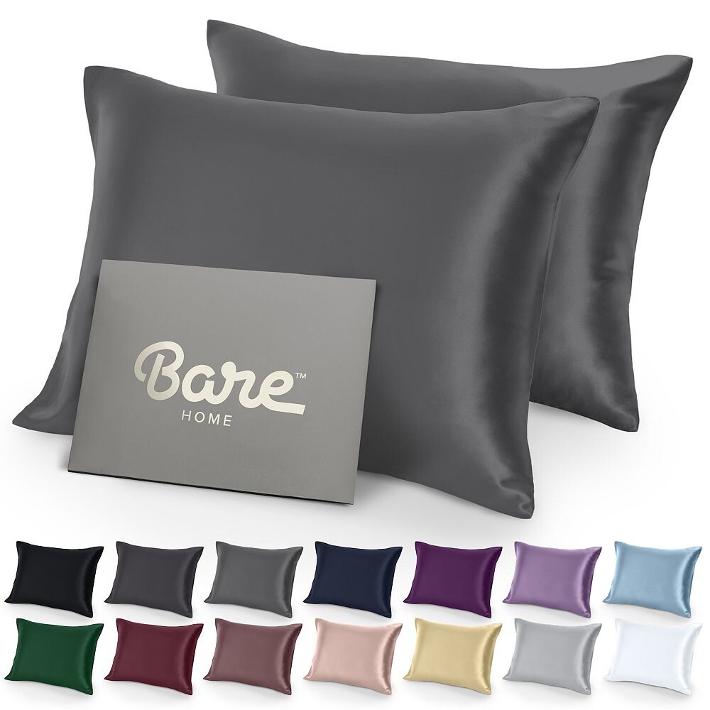 

Набор наволочек из атласа с застежкой-конвертом Bare Home, серый