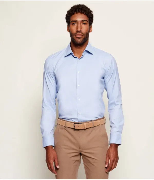 Рубашка Хэнк slim fit Boss, синий